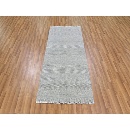 Modern and Contemporary Wool Hand Knotted Rug Grey No Border 2.7X6.3 -O079548