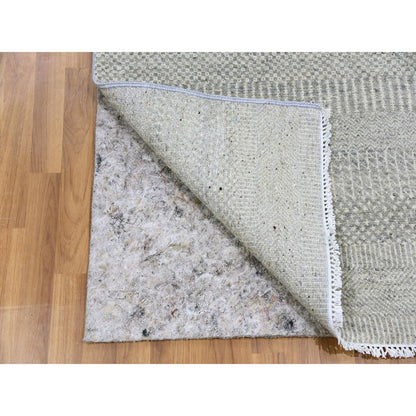 Modern and Contemporary Wool Hand Knotted Rug Grey No Border 2.7X6.3 -O079548