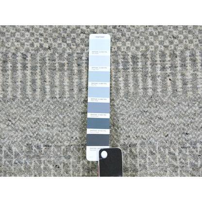 Modern and Contemporary Wool Hand Knotted Rug Grey No Border 2.7X6.3 -O079548