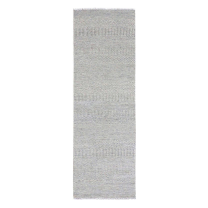 Modern and Contemporary Wool Hand Knotted Rug Grey No Border 2.7X8.2 -O079549