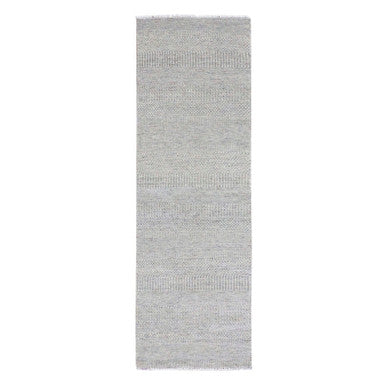 Modern and Contemporary Wool Hand Knotted Rug Grey No Border 2.7X8.2 -O079549