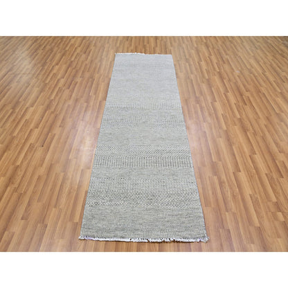 Modern and Contemporary Wool Hand Knotted Rug Grey No Border 2.7X8.2 -O079549