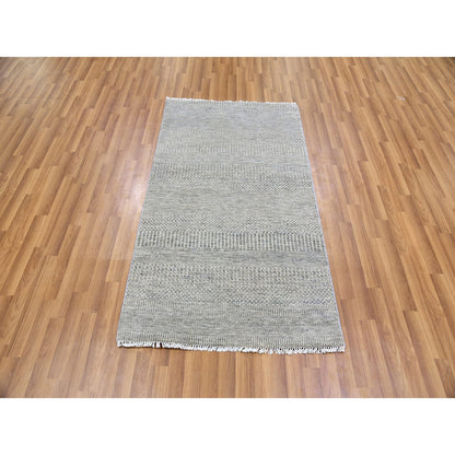 Modern and Contemporary Wool Hand Knotted Rug Grey No Border 3.0X5.3 -O079552