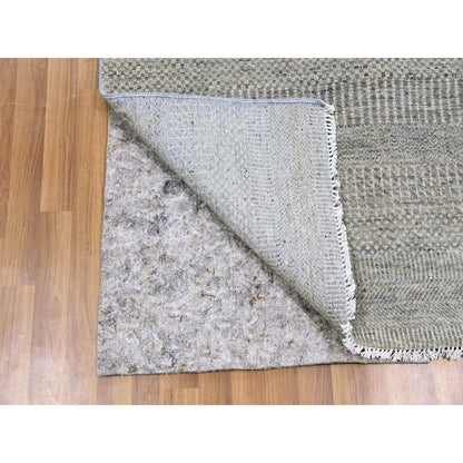 Modern and Contemporary Wool Hand Knotted Rug Grey No Border 3.0X5.3 -O079552