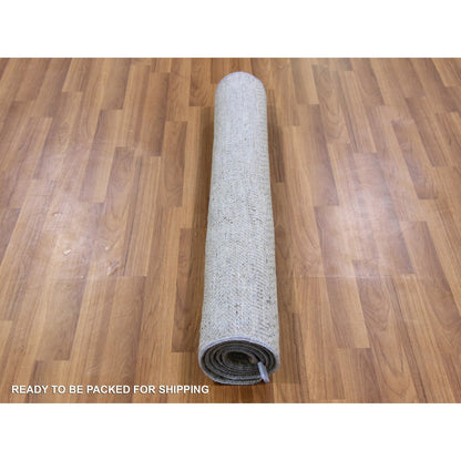 Modern and Contemporary Wool Hand Knotted Rug Grey No Border 3.0X5.3 -O079552