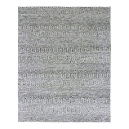 Modern and Contemporary Wool Hand Knotted Rug Grey No Border 8.0X10.0 -O079558