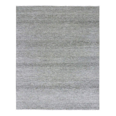 Modern and Contemporary Wool Hand Knotted Rug Grey No Border 8.0X10.0 -O079558