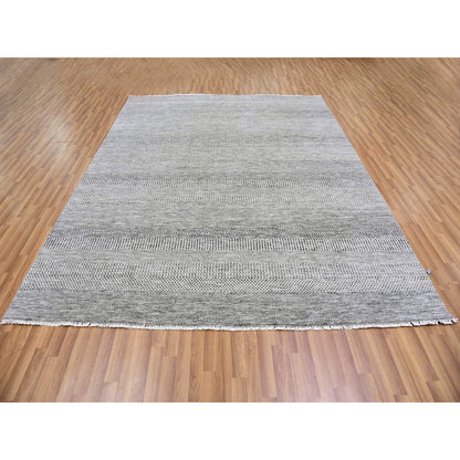 Modern and Contemporary Wool Hand Knotted Rug Grey No Border 8.0X10.0 -O079558