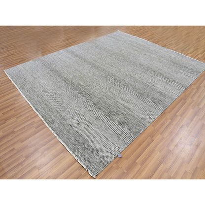 Modern and Contemporary Wool Hand Knotted Rug Grey No Border 8.0X10.0 -O079558