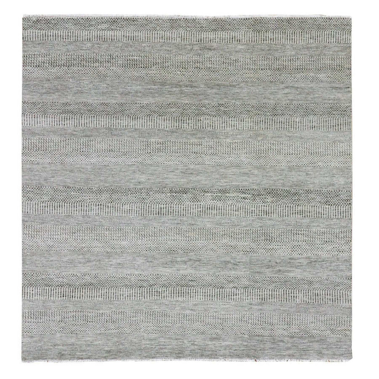 Gray 7'11" x 8'1" Modern and Contemporary Hand knotted Wool Rug - Sku: O079559