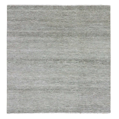 Modern and Contemporary Wool Hand Knotted Rug Grey No Border 7.11X8.1 -O079559
