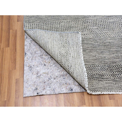Modern and Contemporary Wool Hand Knotted Rug Grey No Border 9.11X10.3 -O079561