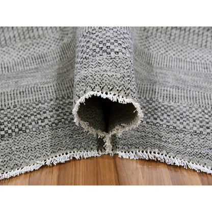 Modern and Contemporary Wool Hand Knotted Rug Grey No Border 9.11X10.3 -O079561