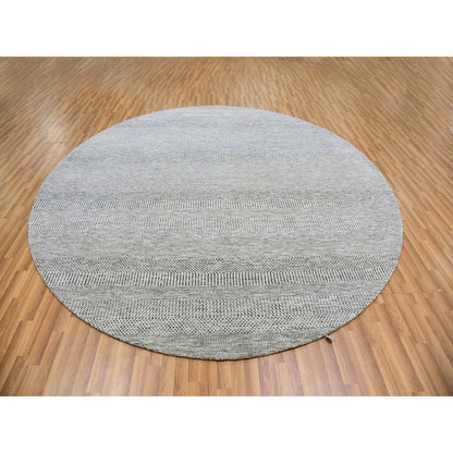 Modern and Contemporary Wool Hand Knotted Rug Grey No Border 9.8X9.9 -O079563