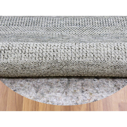 Modern and Contemporary Wool Hand Knotted Rug Grey No Border 7.9X7.9 -O079564