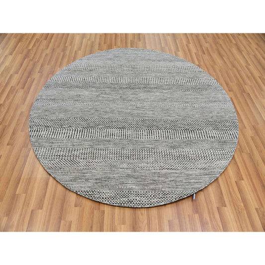 Modern and Contemporary Wool Hand Knotted Rug Grey No Border 6.1X6.0 -O079566