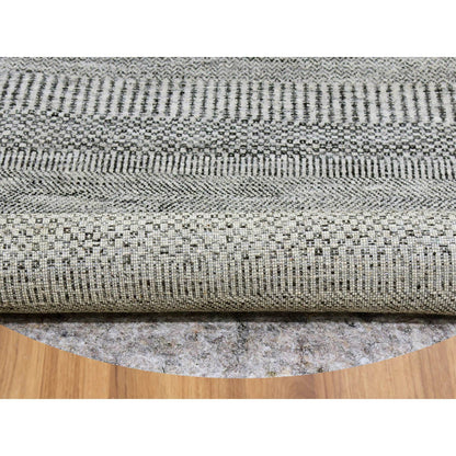 Modern and Contemporary Wool Hand Knotted Rug Grey No Border 6.1X6.0 -O079566