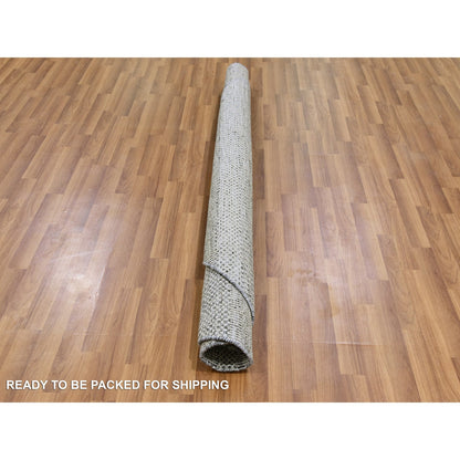Modern and Contemporary Wool Hand Knotted Rug Grey No Border 6.1X6.0 -O079566