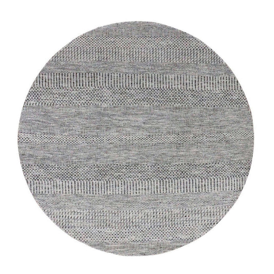 Modern and Contemporary Wool Hand Knotted Rug Grey No Border 4.9X4.10 -O079567
