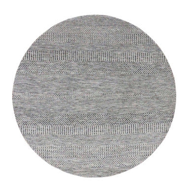 Modern and Contemporary Wool Hand Knotted Rug Grey No Border 4.9X4.10 -O079567