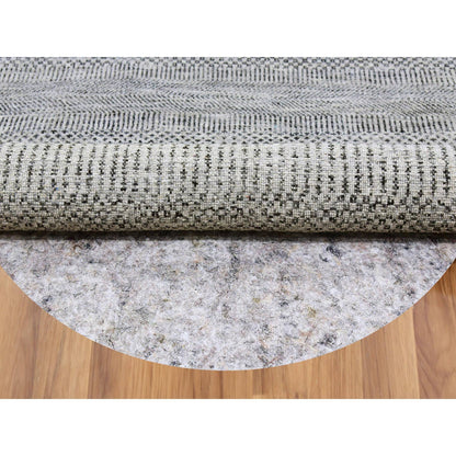 Modern and Contemporary Wool Hand Knotted Rug Grey No Border 4.9X4.10 -O079567