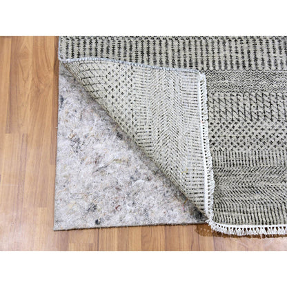 Modern and Contemporary Wool Hand Knotted Rug Grey No Border 2.7X8.0 -O079574