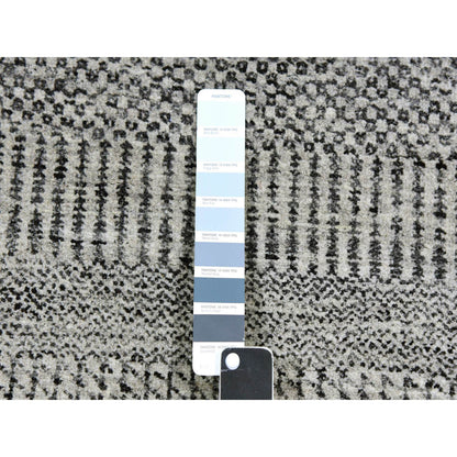 Modern and Contemporary Wool Hand Knotted Rug Grey No Border 2.7X8.0 -O079574