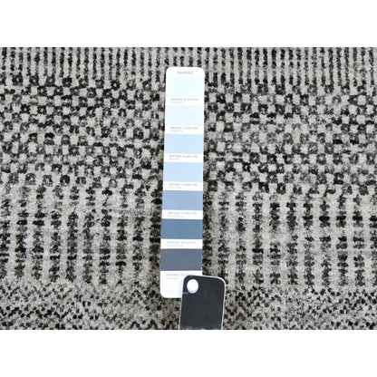 Modern and Contemporary Wool Hand Knotted Rug Grey No Border 2.6X11.10 -O079575