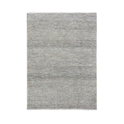 Modern and Contemporary Wool Hand Knotted Rug Grey No Border 4.2X6.1 -O079576