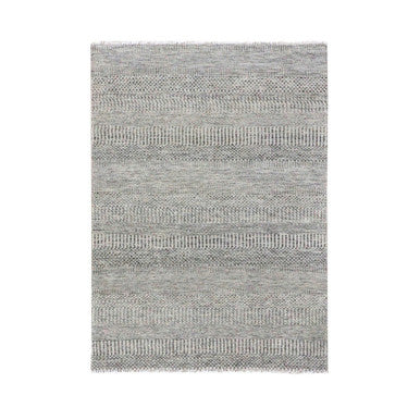 Modern and Contemporary Wool Hand Knotted Rug Grey No Border 4.2X6.1 -O079576