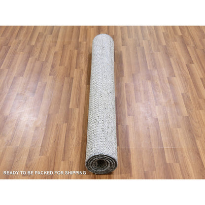 Modern and Contemporary Wool Hand Knotted Rug Grey No Border 4.2X6.1 -O079576