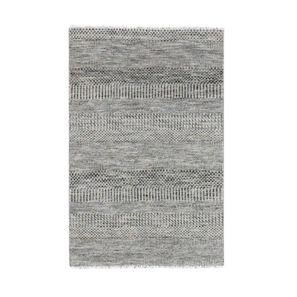 Modern and Contemporary Wool Hand Knotted Rug Grey No Border 3.0X4.9 -O079577