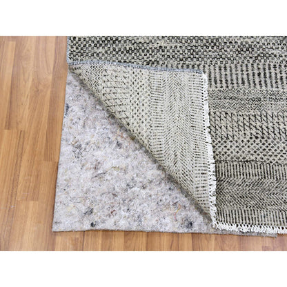 Modern and Contemporary Wool Hand Knotted Rug Grey No Border 3.0X4.9 -O079577