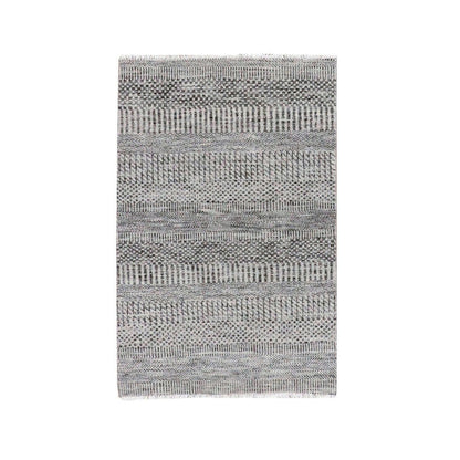 Modern and Contemporary Wool Hand Knotted Rug Grey No Border 2.7X4.1 -O079578