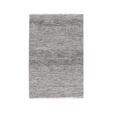 Modern and Contemporary Wool Hand Knotted Rug Grey No Border 2.7X4.1 -O079578