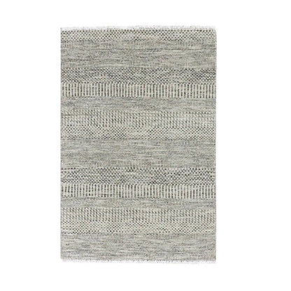 Modern and Contemporary Wool Hand Knotted Rug Grey No Border 3.0X4.10 -O079579