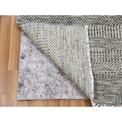 Modern and Contemporary Wool Hand Knotted Rug Grey No Border 3.0X4.10 -O079579