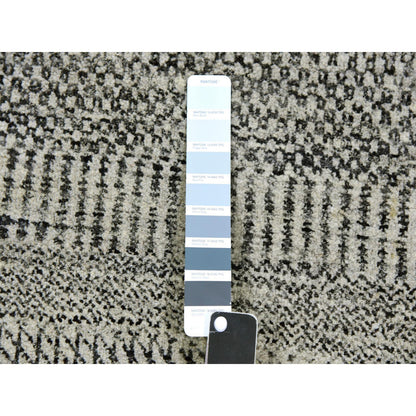 Modern and Contemporary Wool Hand Knotted Rug Grey No Border 3.0X4.10 -O079579