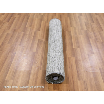 Modern and Contemporary Wool Hand Knotted Rug Grey No Border 3.0X4.10 -O079579