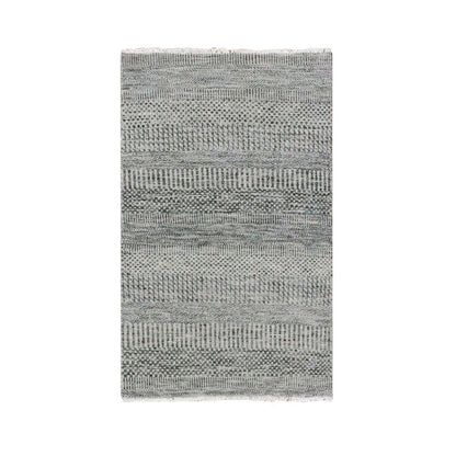 Modern and Contemporary Wool Hand Knotted Rug Grey No Border 2.5X4.1 -O079580