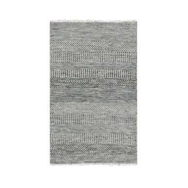 Modern and Contemporary Wool Hand Knotted Rug Grey No Border 2.5X4.1 -O079580