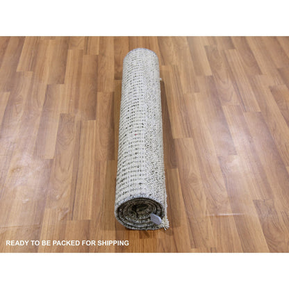 Modern and Contemporary Wool Hand Knotted Rug Grey No Border 2.5X4.1 -O079580