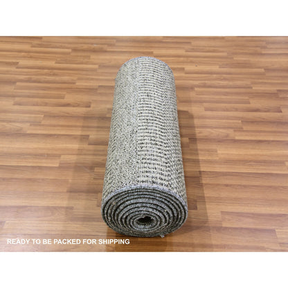 Modern and Contemporary Wool Hand Knotted Rug Grey No Border 2.5X15.10 -O079583
