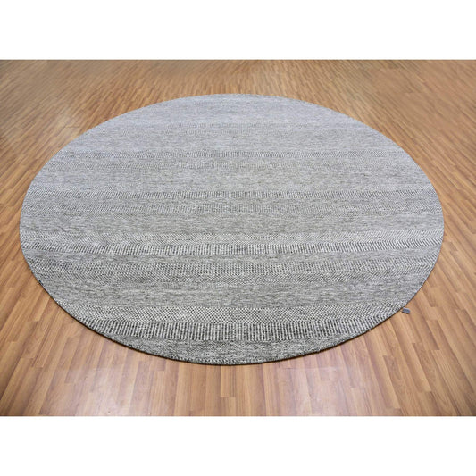 Modern and Contemporary Wool Hand Knotted Rug Grey No Border 11.2X11.2 -O079584