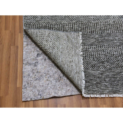 Modern and Contemporary Wool Hand Knotted Rug Grey No Border 12.2X15.2 -O079586