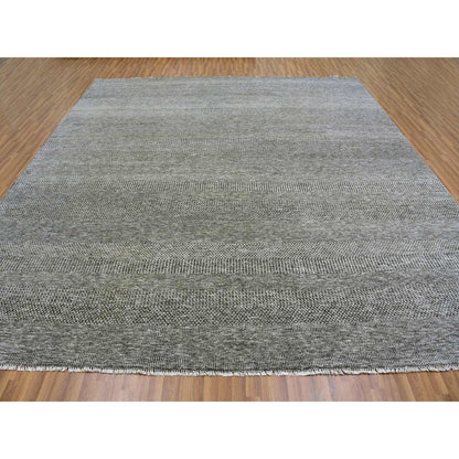 Modern and Contemporary Wool Hand Knotted Rug Grey No Border 12.0X12.2 -O079587