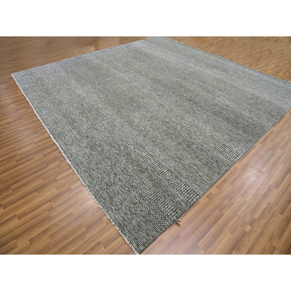 Modern and Contemporary Wool Hand Knotted Rug Grey No Border 12.0X12.2 -O079587