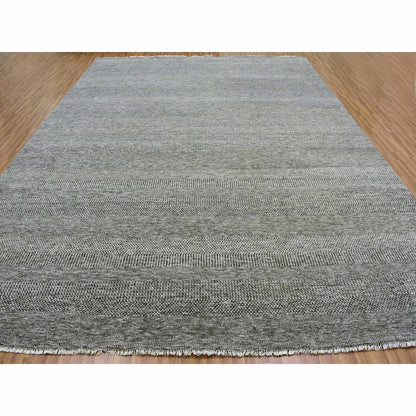 Modern and Contemporary Wool Hand Knotted Rug Grey No Border 14.1X18.2 -O079588