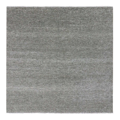 Modern and Contemporary Wool Hand Knotted Rug Grey No Border 8.1X8.2 -O079589