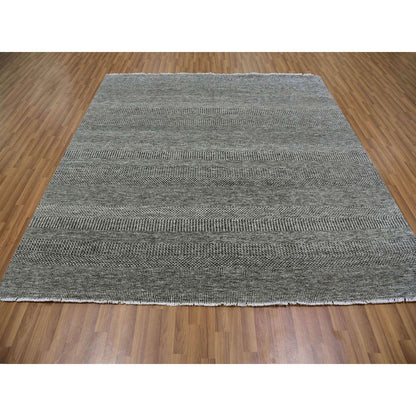 Modern and Contemporary Wool Hand Knotted Rug Grey No Border 8.1X8.2 -O079589